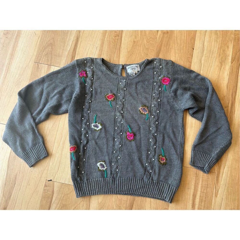 Andrea Gayle vintage embroidered sweater - Picture 1 of 8